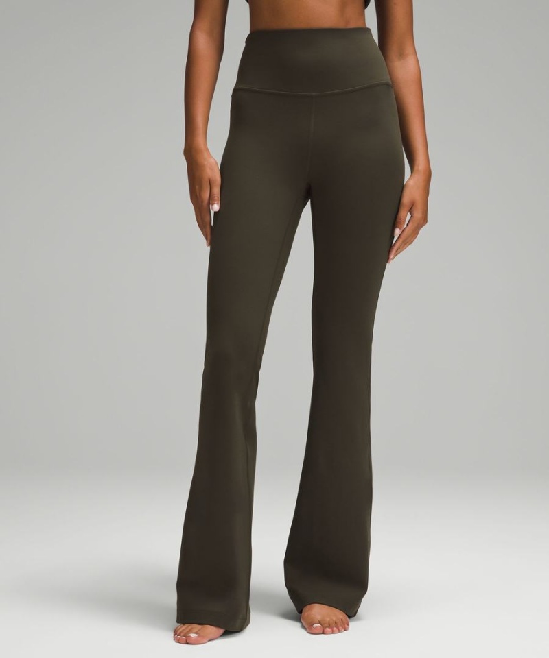 Leggins Lululemon Groove Super-High-Rise Flared Nulu Regular Mujer Verde Oliva Oscuro Chile | 073WTRKHY