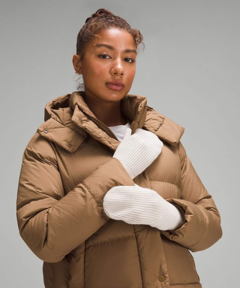 Mitones Lululemon Acanalado Merino Lana-Blend Knit Mujer Beige Blancas Chile | 078JQIDZO