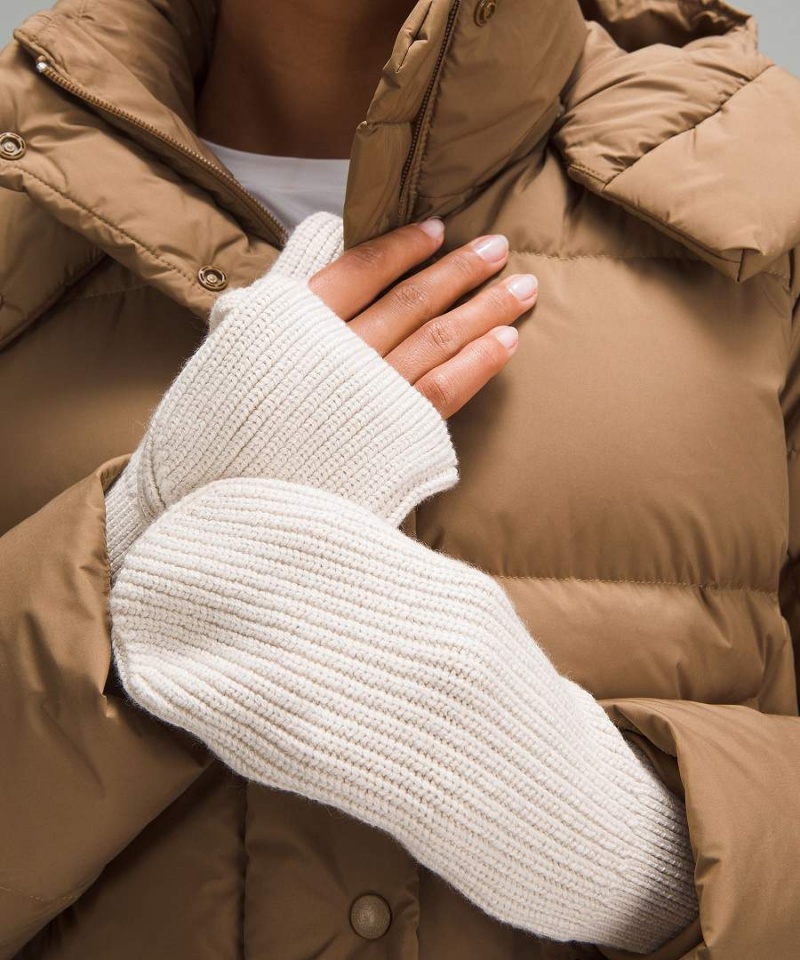 Mitones Lululemon Acanalado Merino Lana-Blend Knit Mujer Beige Blancas Chile | 078JQIDZO