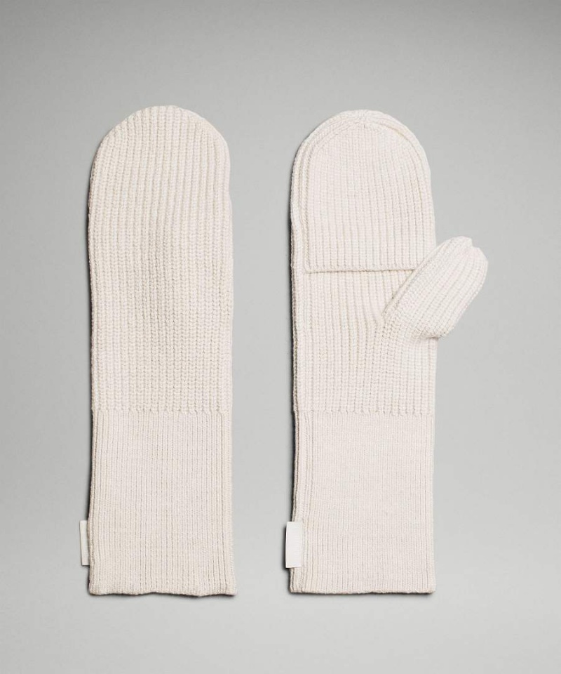 Mitones Lululemon Acanalado Merino Lana-Blend Knit Mujer Beige Blancas Chile | 078JQIDZO
