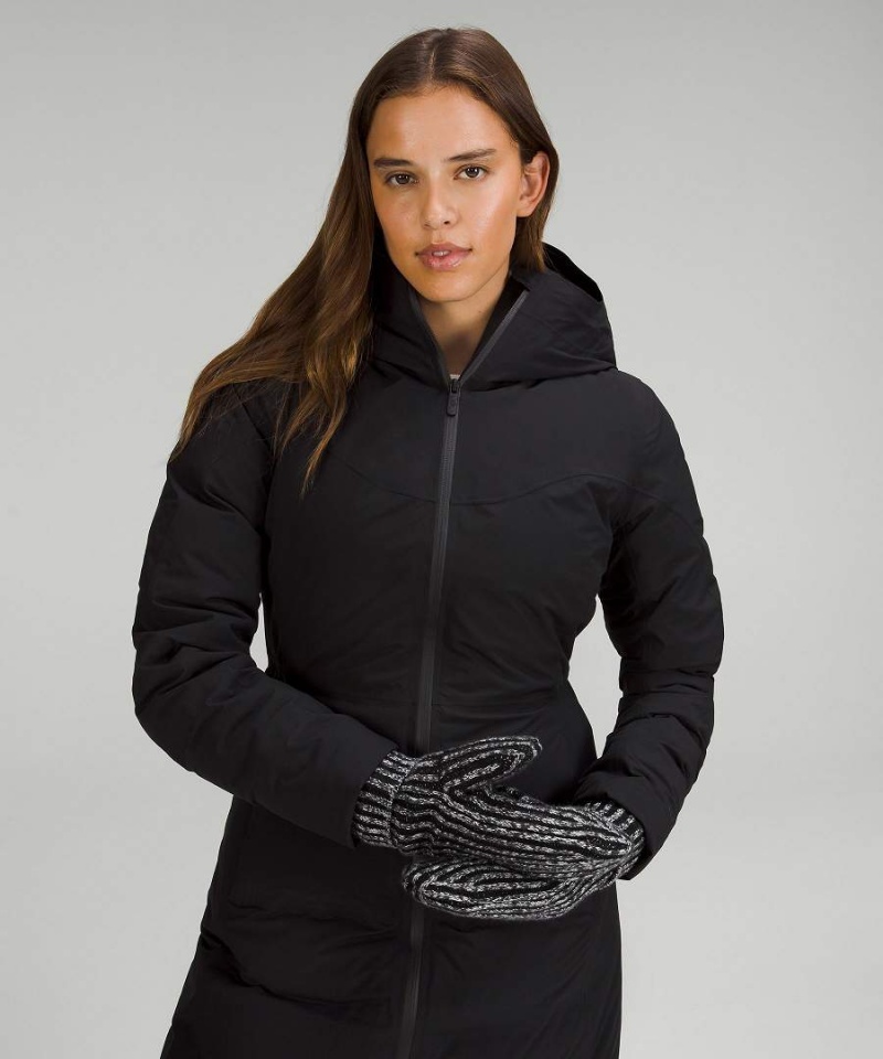 Mitones Lululemon Textured Fleece-Forro Knit Mujer Negras Gris Blancas Negras Chile | 023AXHLYV