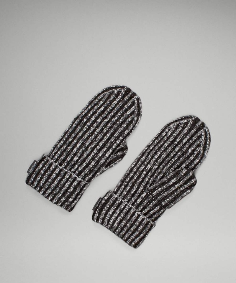 Mitones Lululemon Textured Fleece-Forro Knit Mujer Negras Gris Blancas Negras Chile | 023AXHLYV