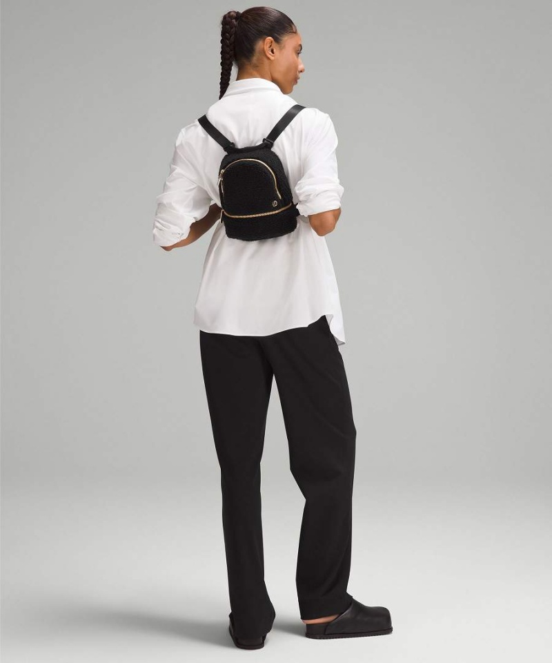 Mochilas Lululemon City Adventurer Micro 3L Fleece Mujer Negras Doradas Chile | 834SLBYDV