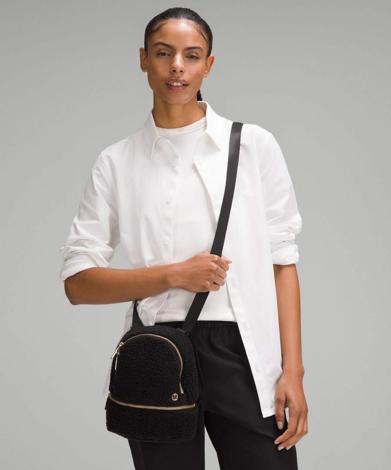 Mochilas Lululemon City Adventurer Micro 3L Fleece Mujer Negras Doradas Chile | 834SLBYDV