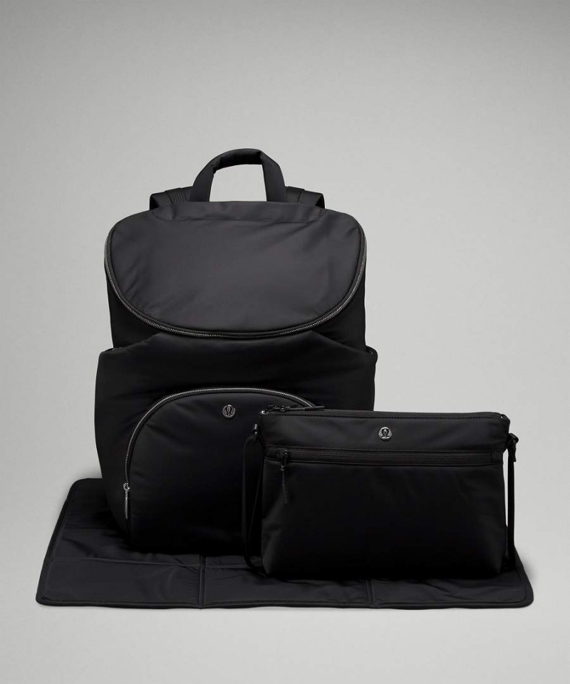 Mochilas Lululemon New Parent 17L Mujer Negras Plateadas Chile | 201EMHYFB