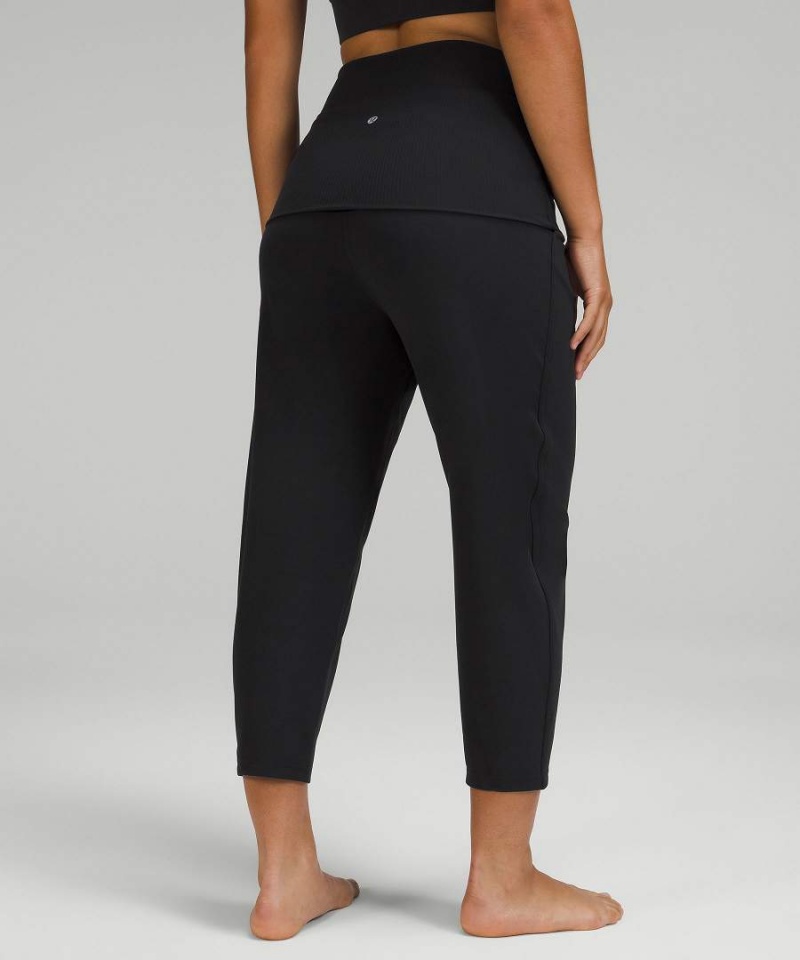 Pantalon Jogger Lululemon Align™ Acanalado-Cintura Cropped Mujer Negras Chile | 385CUFAJD