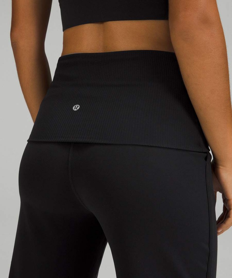 Pantalon Jogger Lululemon Align™ Acanalado-Cintura Cropped Mujer Negras Chile | 385CUFAJD