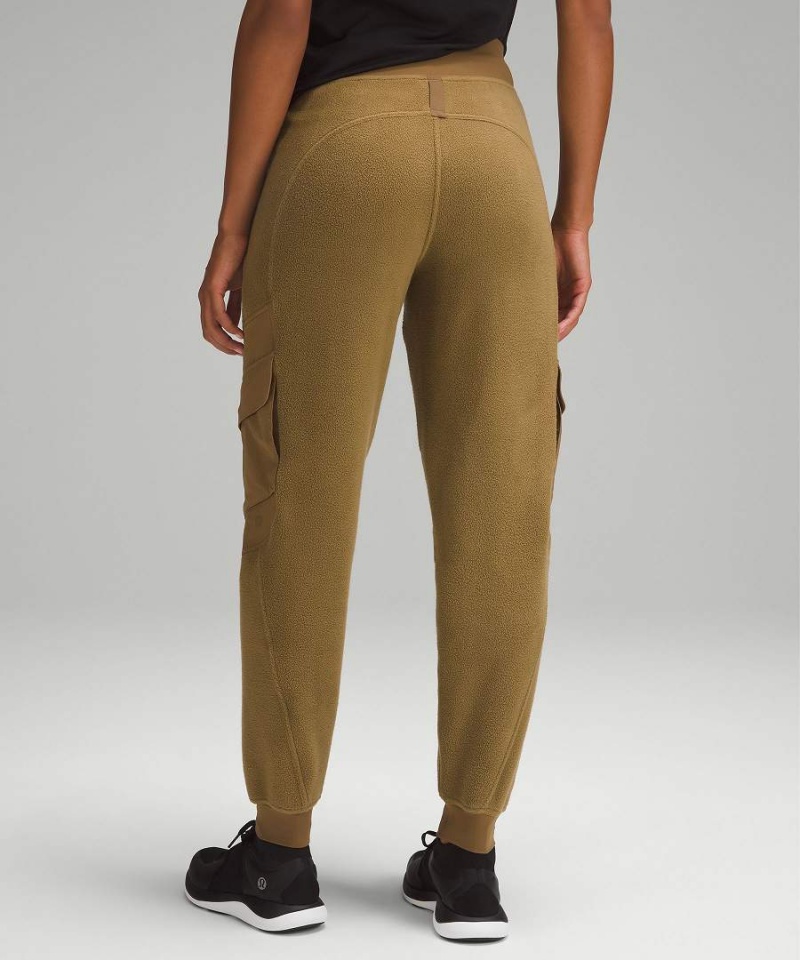 Pantalon Jogger Lululemon Fleece + Ripstop Cargo High-Rise Full Length Senderismo Mujer Kaki Chile | 315FXWATM