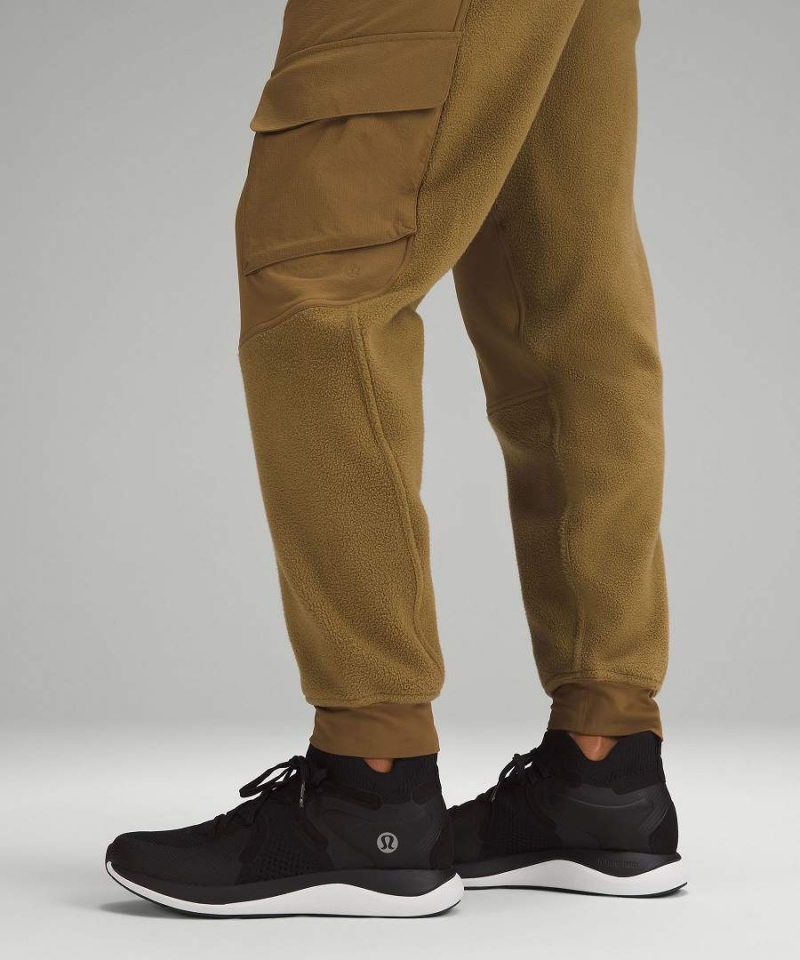 Pantalon Jogger Lululemon Fleece + Ripstop Cargo High-Rise Full Length Senderismo Mujer Kaki Chile | 315FXWATM