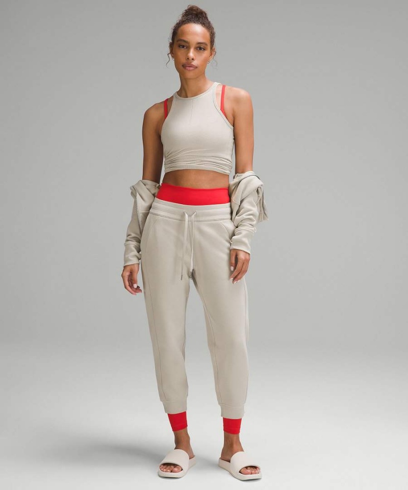 Pantalon Jogger Lululemon Scuba High-Rise Cropped Mujer Beige Chile | 574WRYCJL