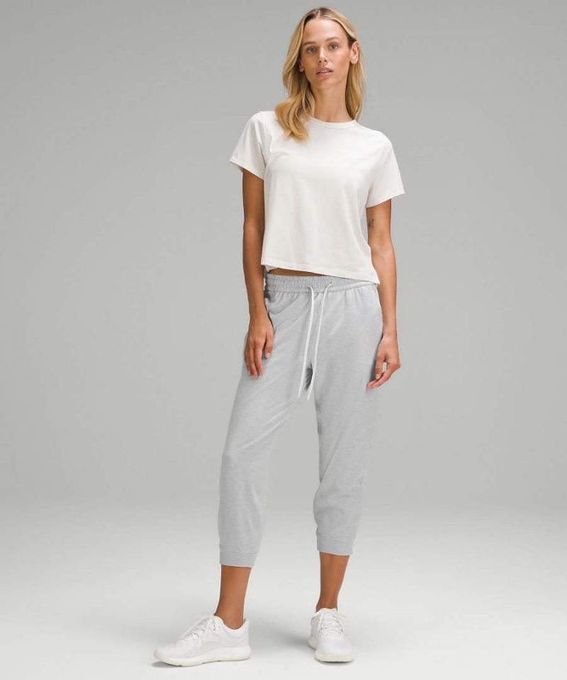 Pantalon Jogger Lululemon Soft Jersey Classic-Fit Mid-Rise Cropped Mujer Gris Claro Chile | 265TXCHDN