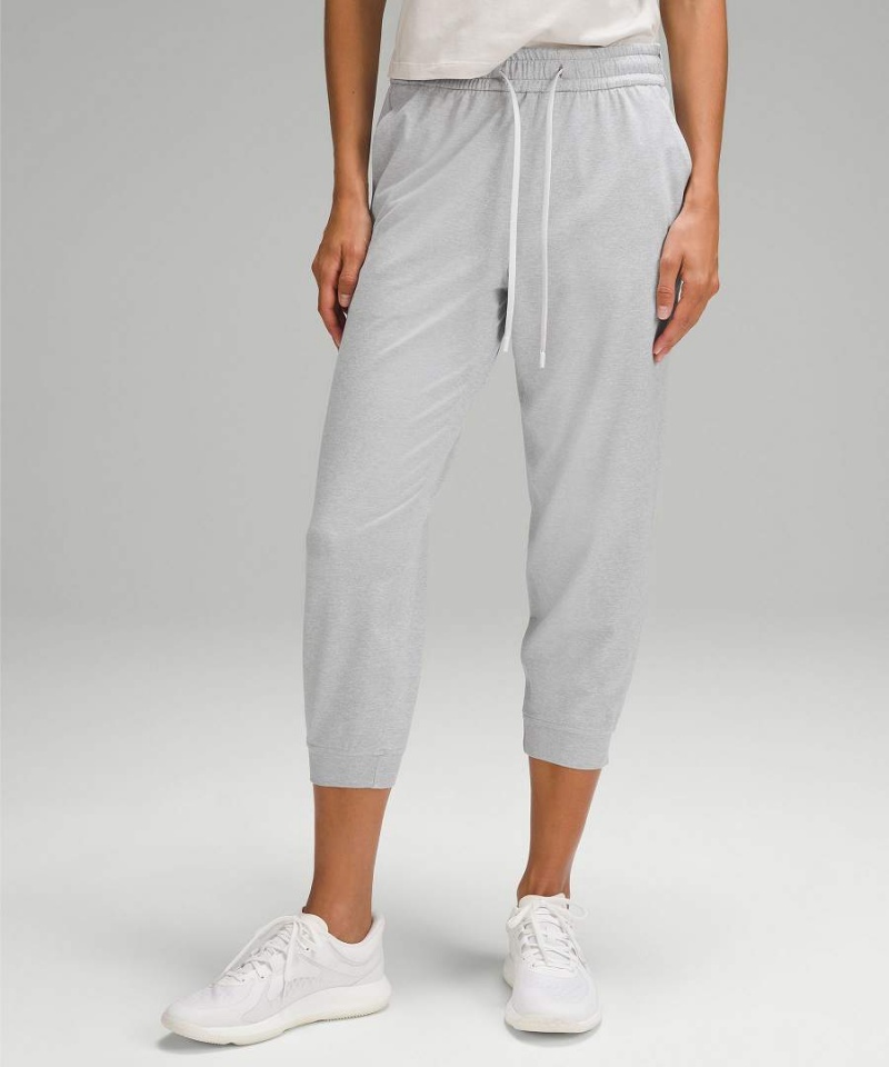 Pantalon Jogger Lululemon Soft Jersey Classic-Fit Mid-Rise Cropped Mujer Gris Claro Chile | 265TXCHDN
