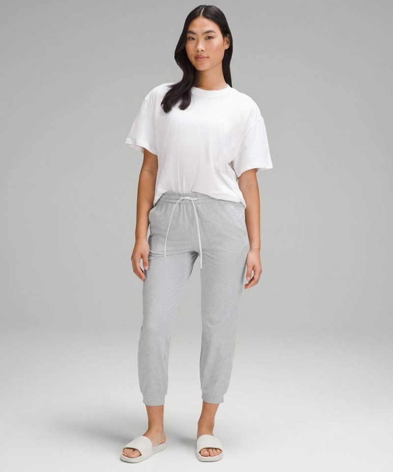 Pantalon Jogger Lululemon Soft Jersey Classic-Fit Mid-Rise Mujer Gris Claro Chile | 398STGZOX