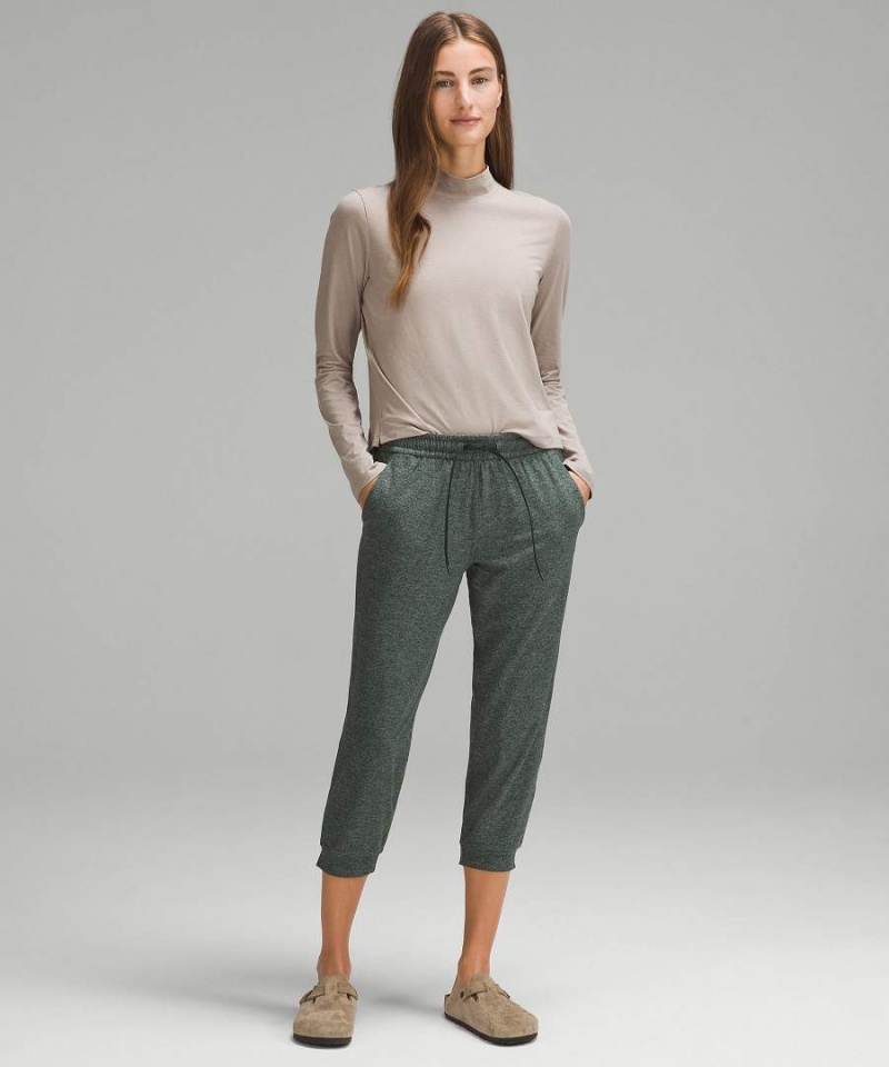 Pantalon Jogger Lululemon Soft Jersey Classic-Fit Mid-Rise Cropped Mujer Verde Chile | 096UXNLQY