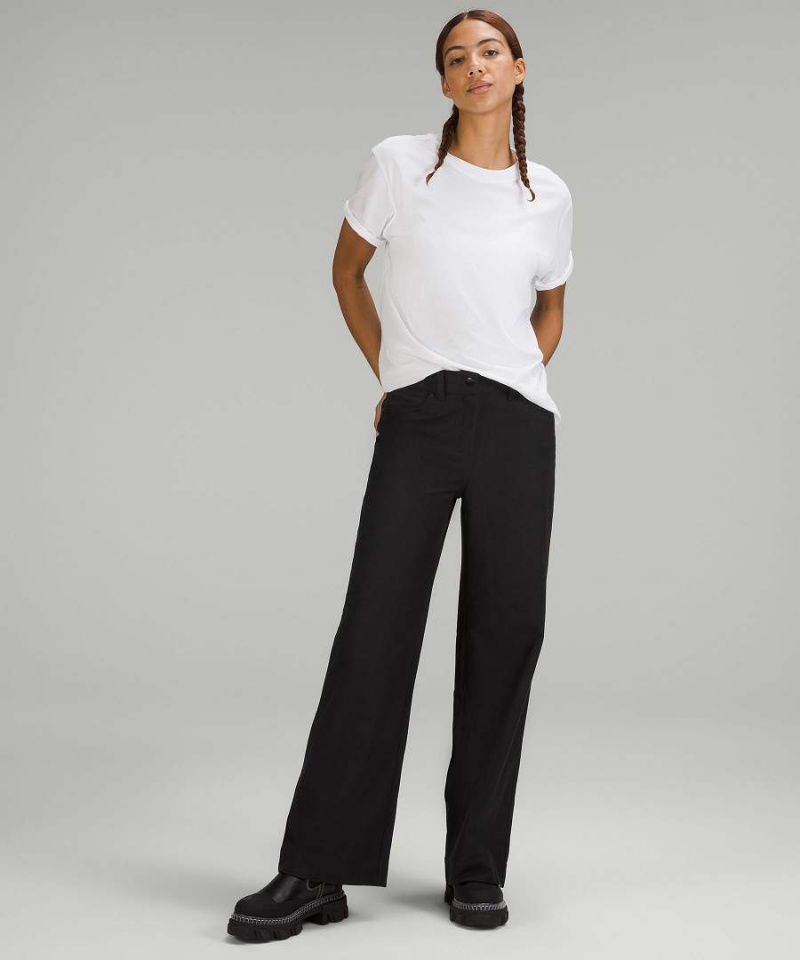 Pantalon Lululemon City Sleek 5 Pocket High-Rise Anchos-Leg Pant Full Length Light Utilitech Mujer Negras Chile | 649TMIUAG