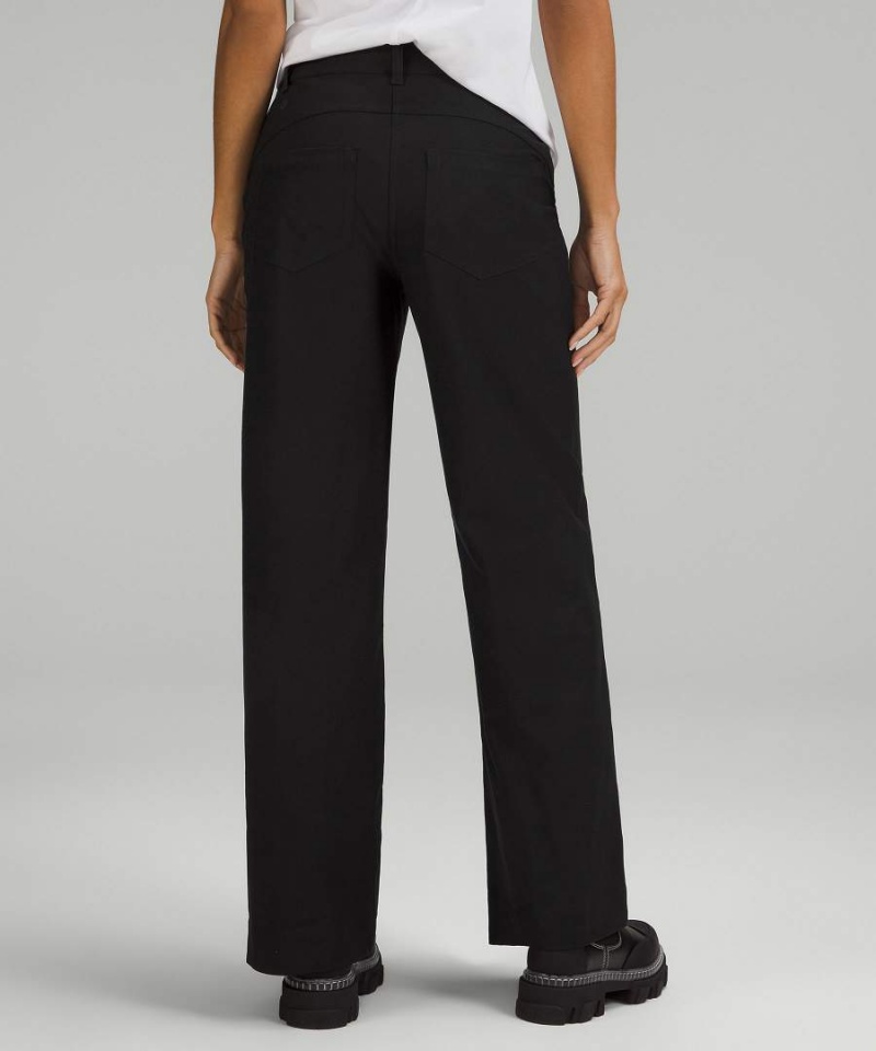 Pantalon Lululemon City Sleek 5 Pocket High-Rise Anchos-Leg Pant Full Length Light Utilitech Mujer Negras Chile | 649TMIUAG