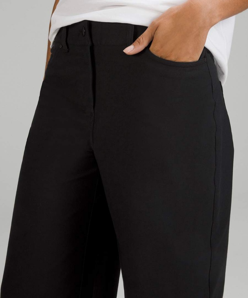Pantalon Lululemon City Sleek 5 Pocket High-Rise Anchos-Leg Pant Full Length Light Utilitech Mujer Negras Chile | 649TMIUAG