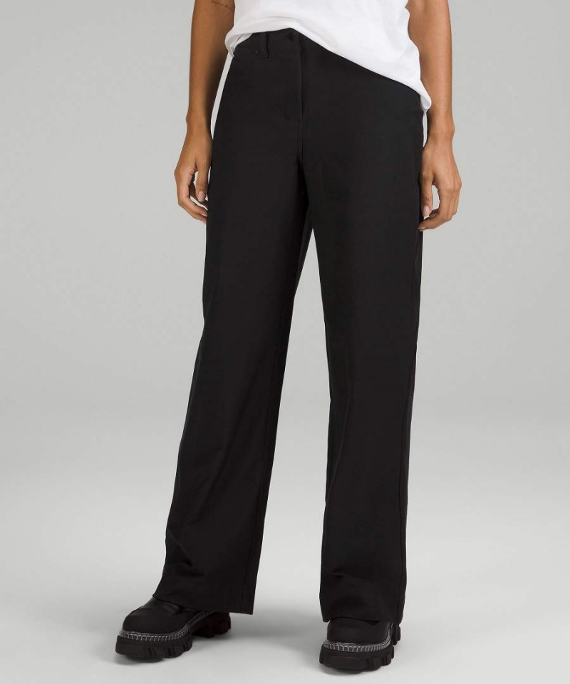 Pantalon Lululemon City Sleek 5 Pocket High-Rise Anchos-Leg Pant Full Length Light Utilitech Mujer Negras Chile | 649TMIUAG