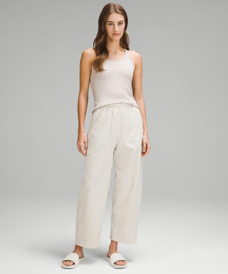 Pantalon Lululemon Ligeros Mid-Rise Barrel-Leg Cropped Mujer Beige Chile | 534RNLHDQ