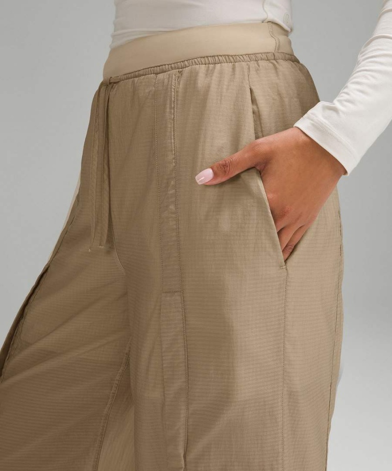 Pantalon Lululemon Ligeros Woven Snap-Leg Super-High-Rise Mujer Kaki Chile | 374CQZMJB