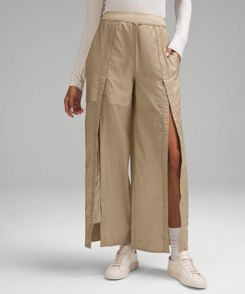 Pantalon Lululemon Ligeros Woven Snap-Leg Super-High-Rise Mujer Kaki Chile | 374CQZMJB