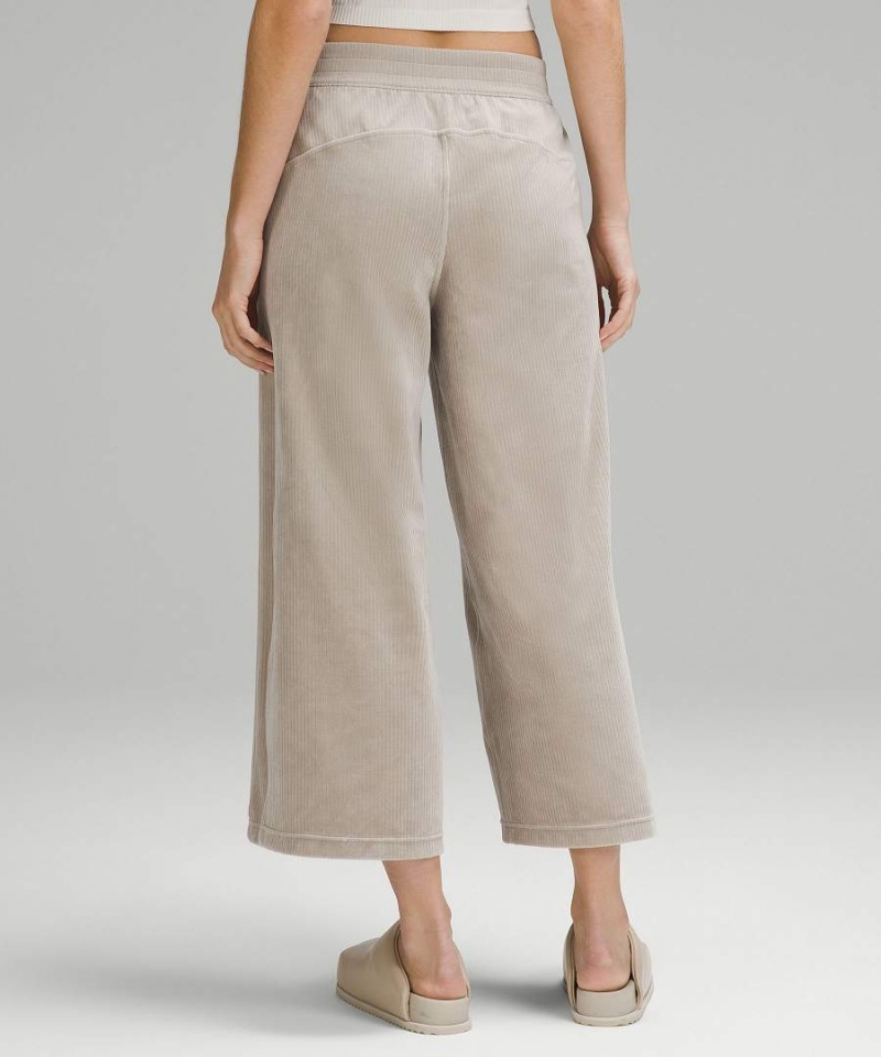 Pantalon Lululemon Scuba Mid-Rise Anchos-Leg Crop Velvet Cord Mujer Gris Chile | 539QTBCAW