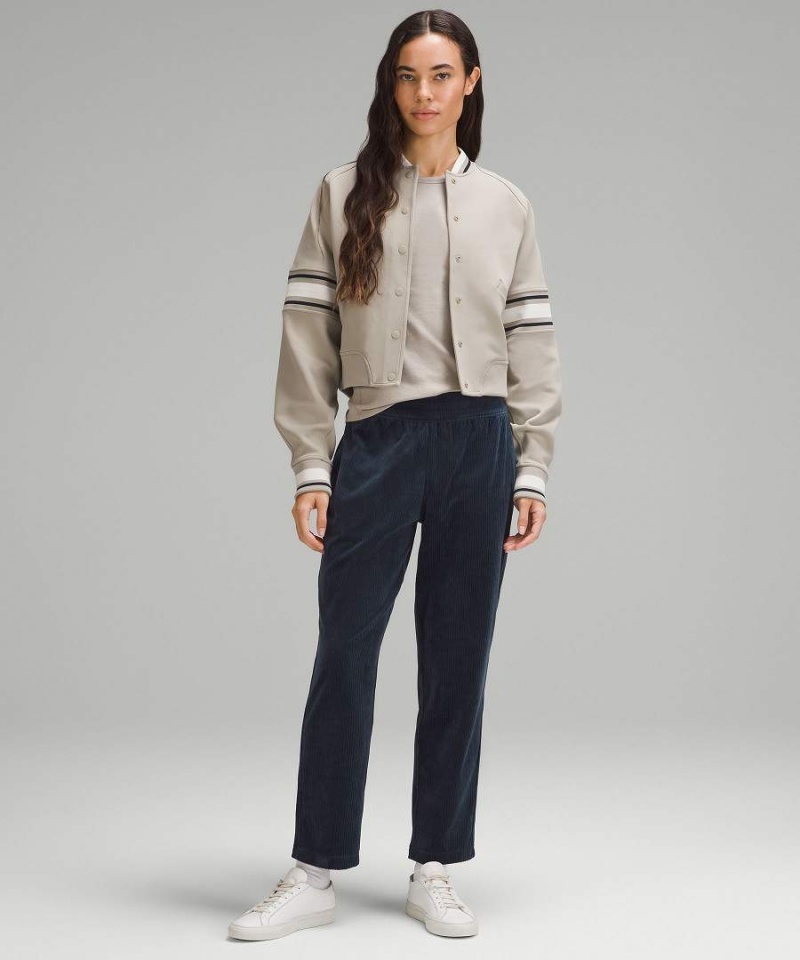 Pantalon Lululemon Scuba Mid-Rise Directo-Leg 7/8 Length Velvet Cord Mujer Azul Marino Chile | 597WCYELH