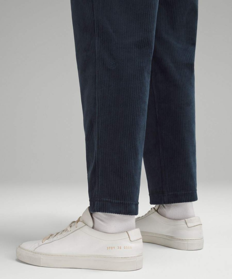 Pantalon Lululemon Scuba Mid-Rise Directo-Leg 7/8 Length Velvet Cord Mujer Azul Marino Chile | 597WCYELH