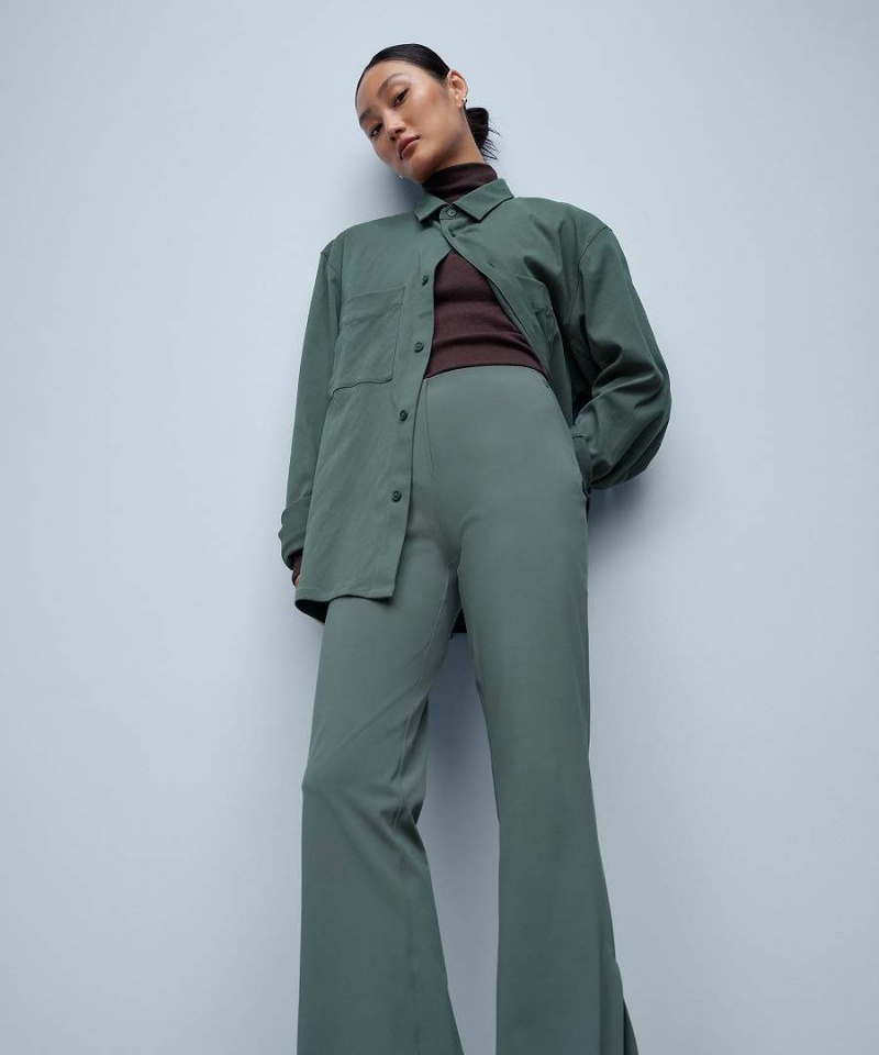 Pantalon Lululemon Smooth-Fit Split-Hem High-Rise Flared Mujer Verde Oscuro Chile | 167DOFSEY