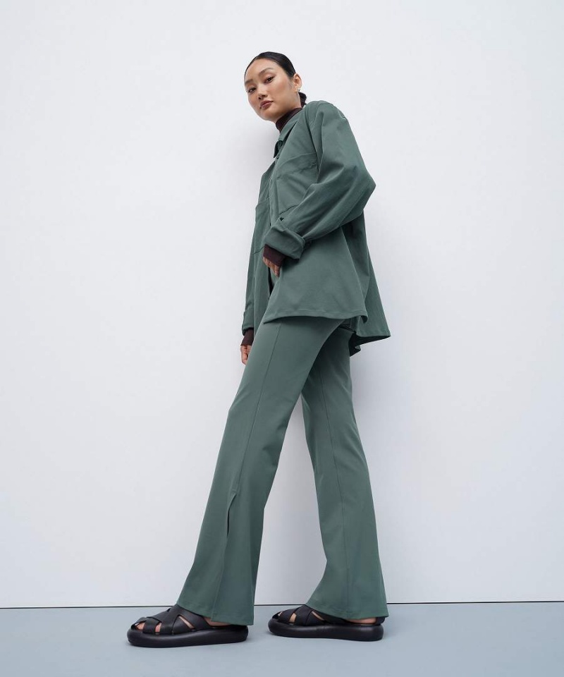 Pantalon Lululemon Smooth-Fit Split-Hem High-Rise Flared Mujer Verde Oscuro Chile | 167DOFSEY