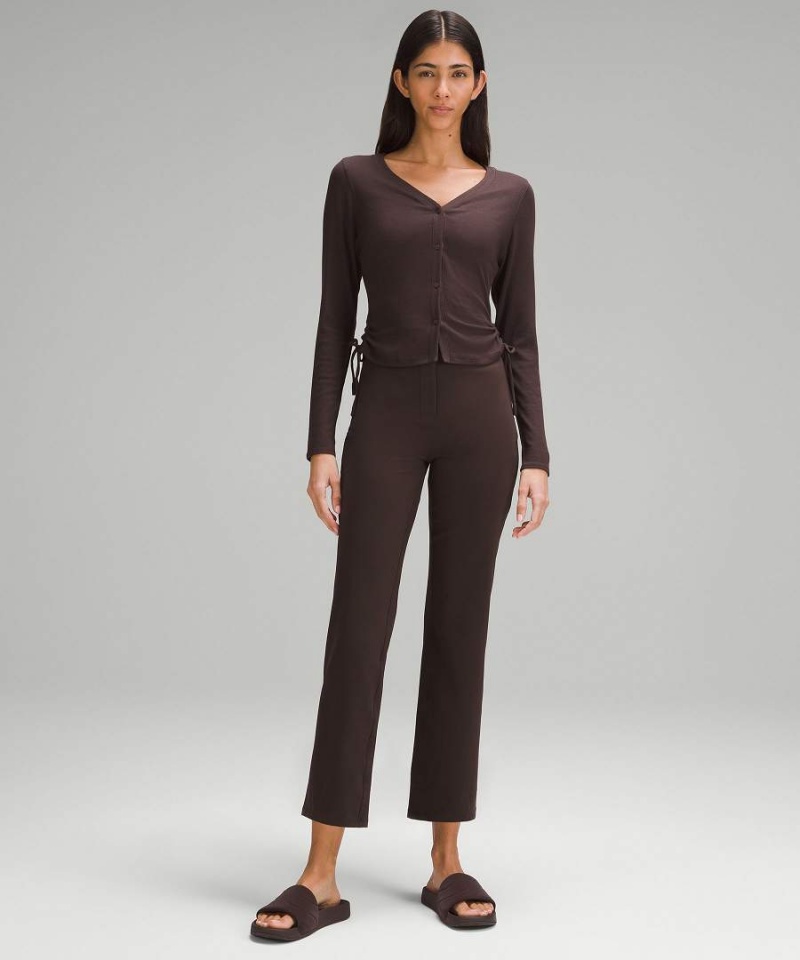 Pantalon Lululemon Smooth Fit Pull-On High-Rise Cropped Mujer Chocolate Chile | 537DSRPZE