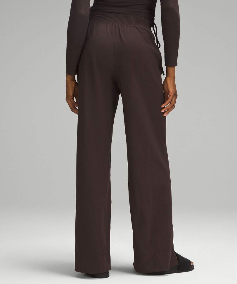 Pantalon Lululemon Stretch Woven High-Rise Anchos-Leg Mujer Chocolate Chile | 657BENFLH