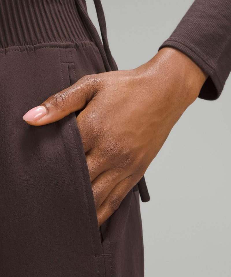 Pantalon Lululemon Stretch Woven High-Rise Anchos-Leg Mujer Chocolate Chile | 657BENFLH