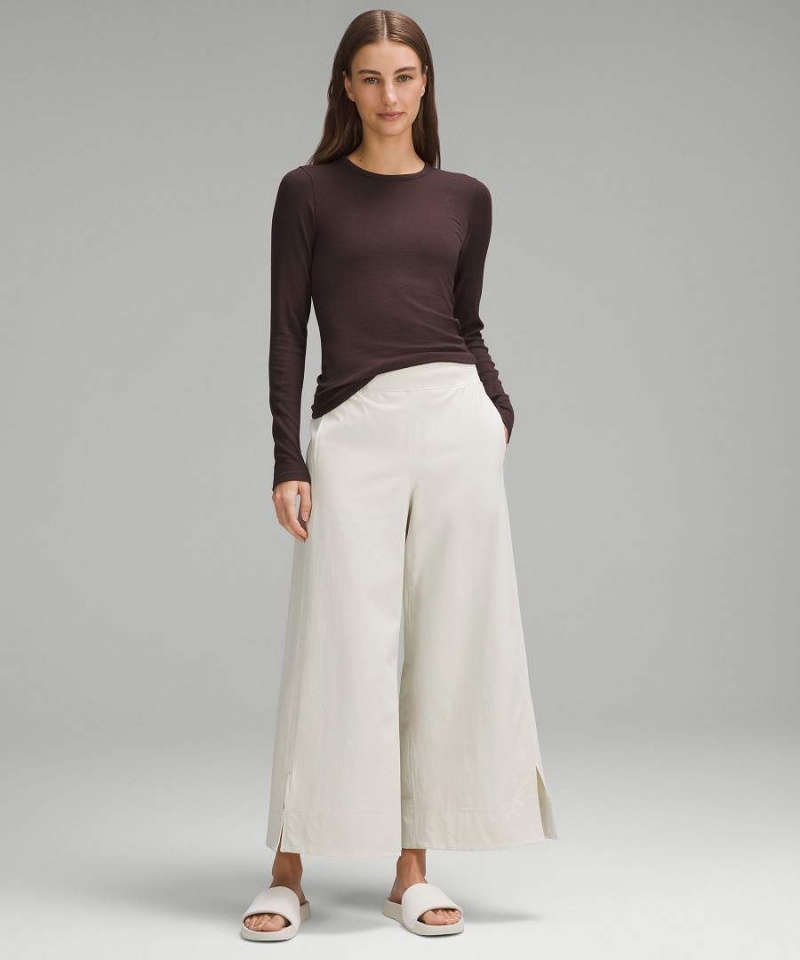 Pantalon Lululemon Stretch Woven High-Rise Anchos-Leg Cropped Mujer Beige Chile | 346VGSELB