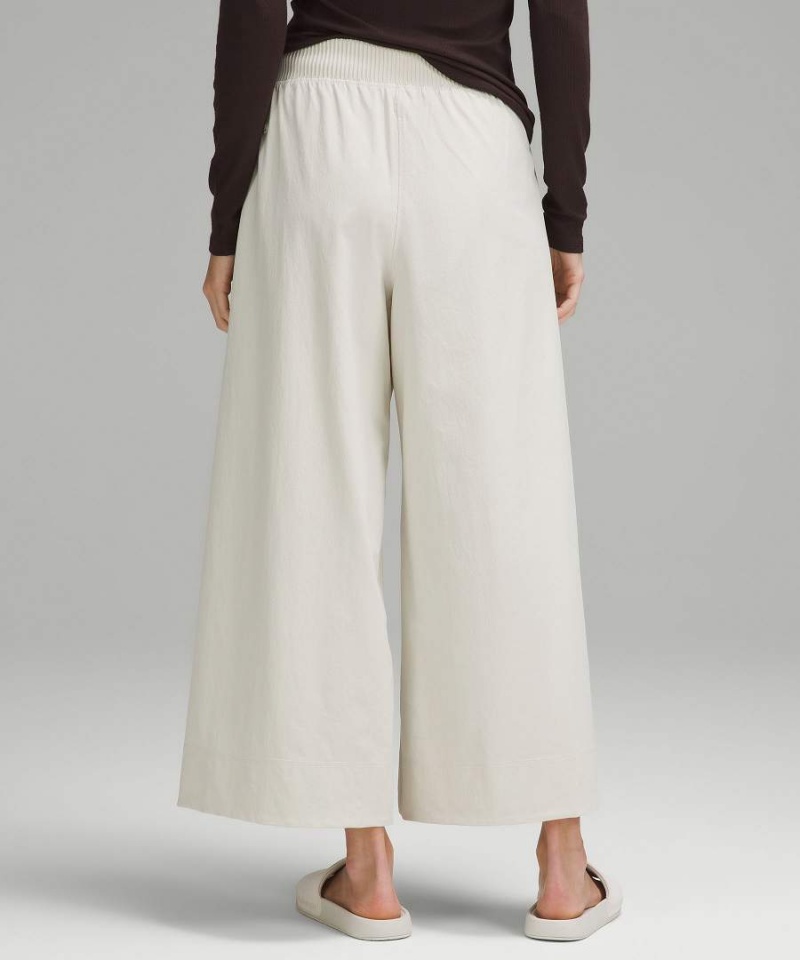 Pantalon Lululemon Stretch Woven High-Rise Anchos-Leg Cropped Mujer Beige Chile | 346VGSELB