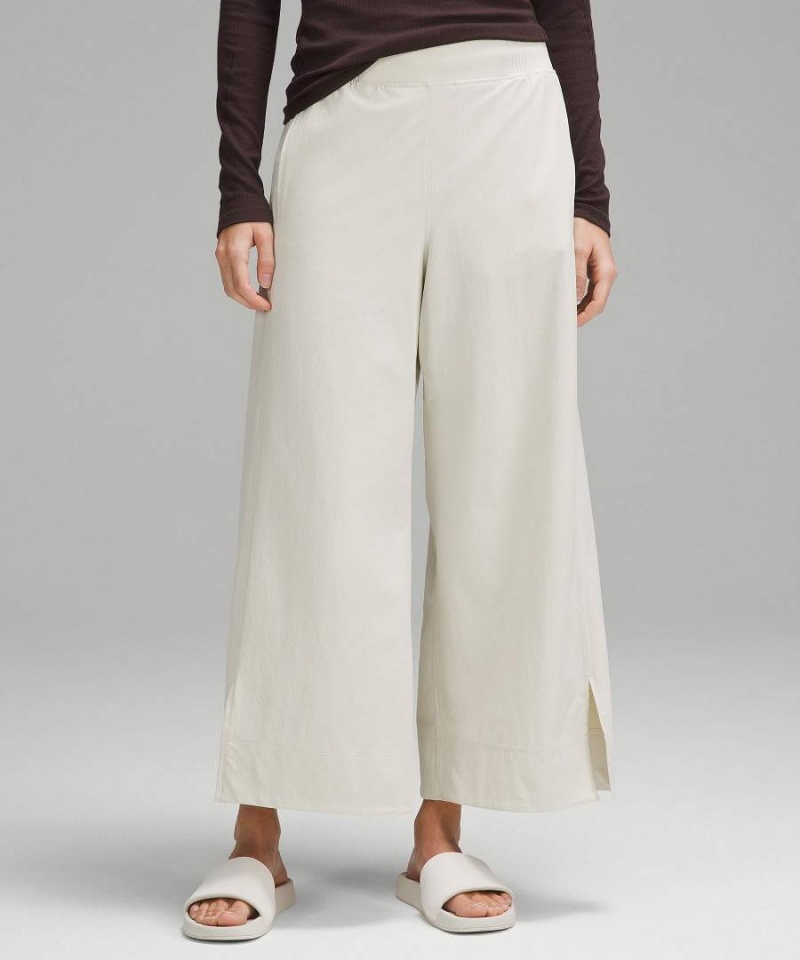 Pantalon Lululemon Stretch Woven High-Rise Anchos-Leg Cropped Mujer Beige Chile | 346VGSELB
