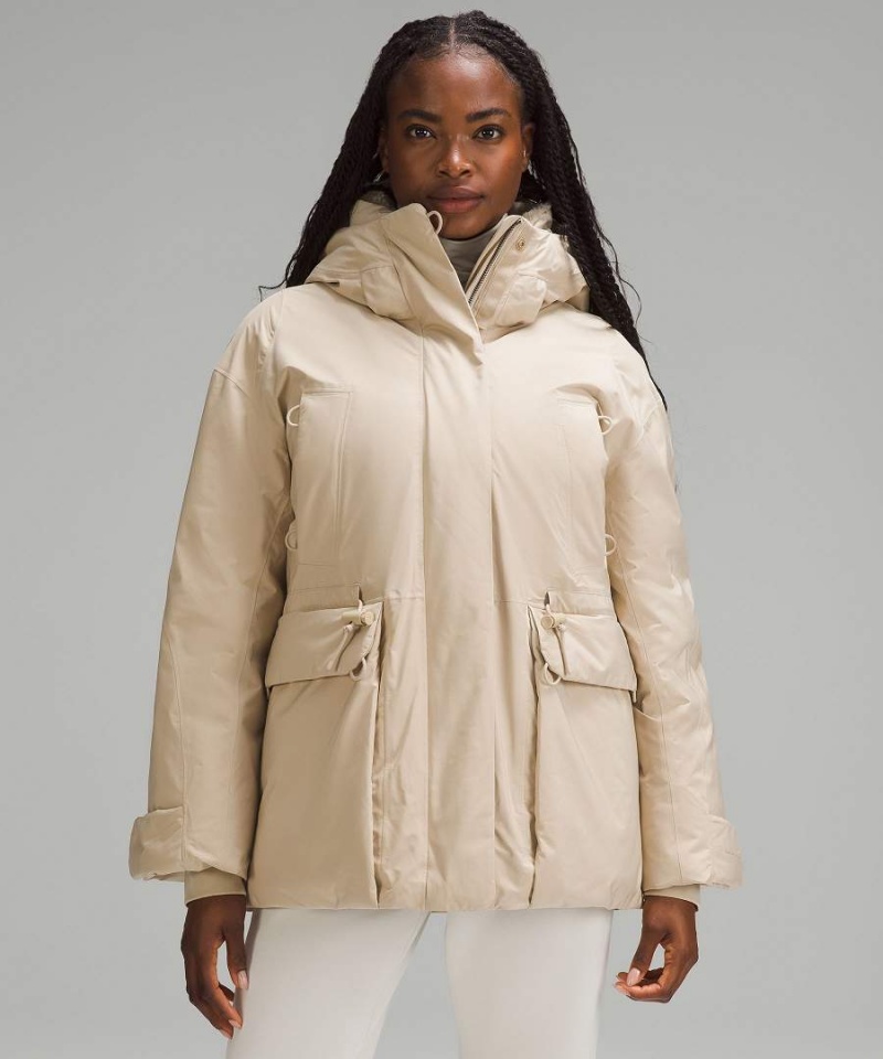 Parka Lululemon StretchSeal Impermeables Down-Filled Mujer Kaki Chile | 346SOXCFT