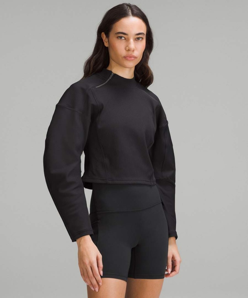 Pullover Lululemon Acanalado Luxtreme Anchos-Sleeve Mujer Negras Chile | 173ZVANQB