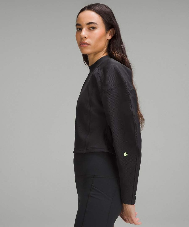 Pullover Lululemon Acanalado Luxtreme Anchos-Sleeve Mujer Negras Chile | 173ZVANQB