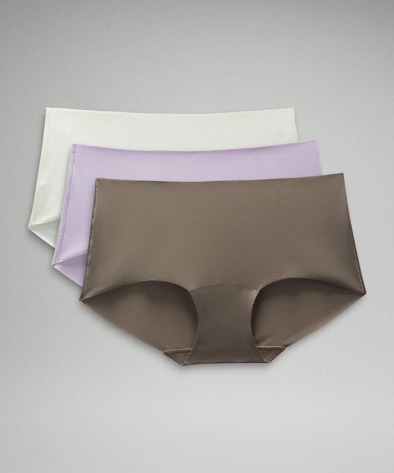 Ropa Interior Lululemon InvisiWear Mid-Rise Boyshort 3 Pack Mujer Negras Chile | 419FXKMIS