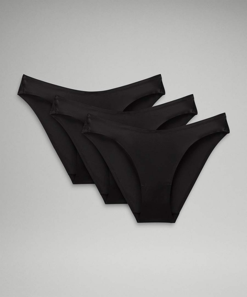 Ropa Interior Lululemon Wundermost Ultra-Soft Nulu Mid-Rise Bikini 3 Pack Mujer Negras Chile | 893NYTCWE