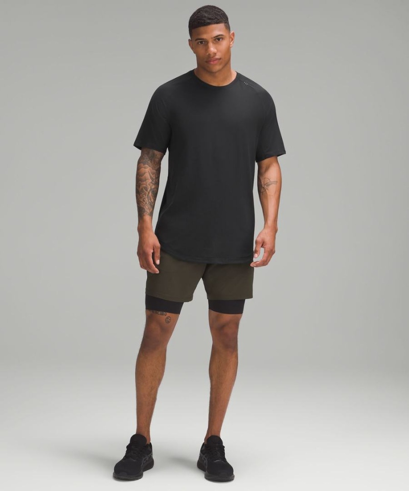 Short Lululemon License to Train Half Tight 9 Hombre Negras Chile | 543FXUYKO