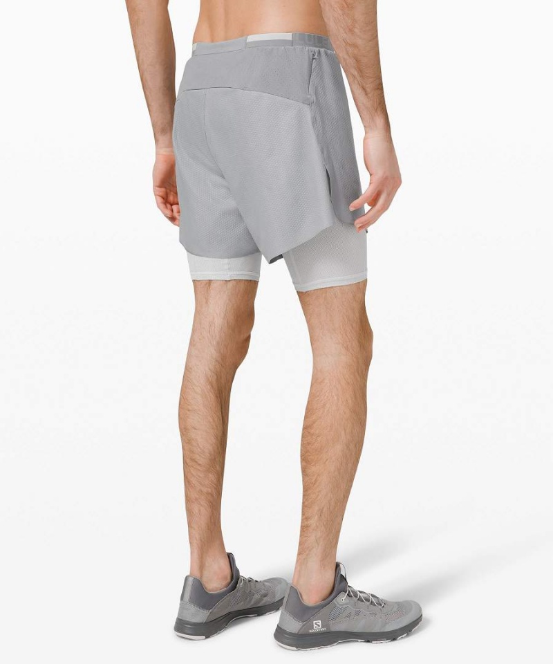 Short Lululemon Run Town Hombre Gris Chile | 324JIPQWN