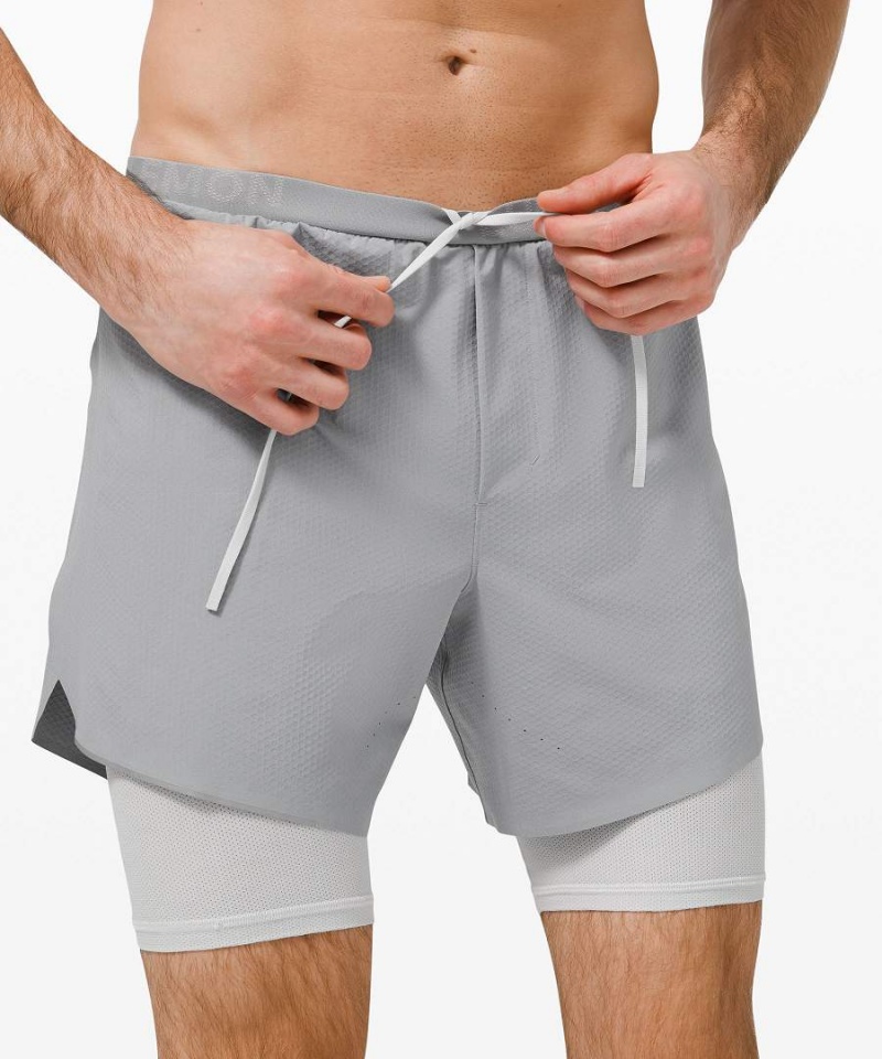 Short Lululemon Run Town Hombre Gris Chile | 324JIPQWN