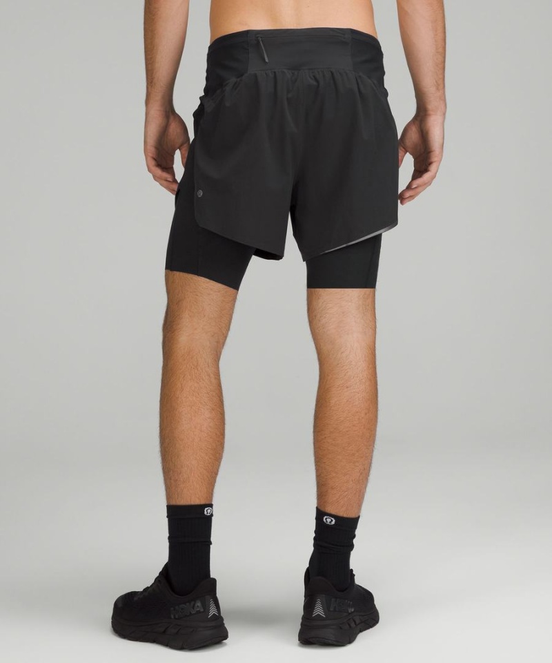 Short Lululemon SenseKnit Composite Correr Hombre Negras Chile | 680AJFMUO