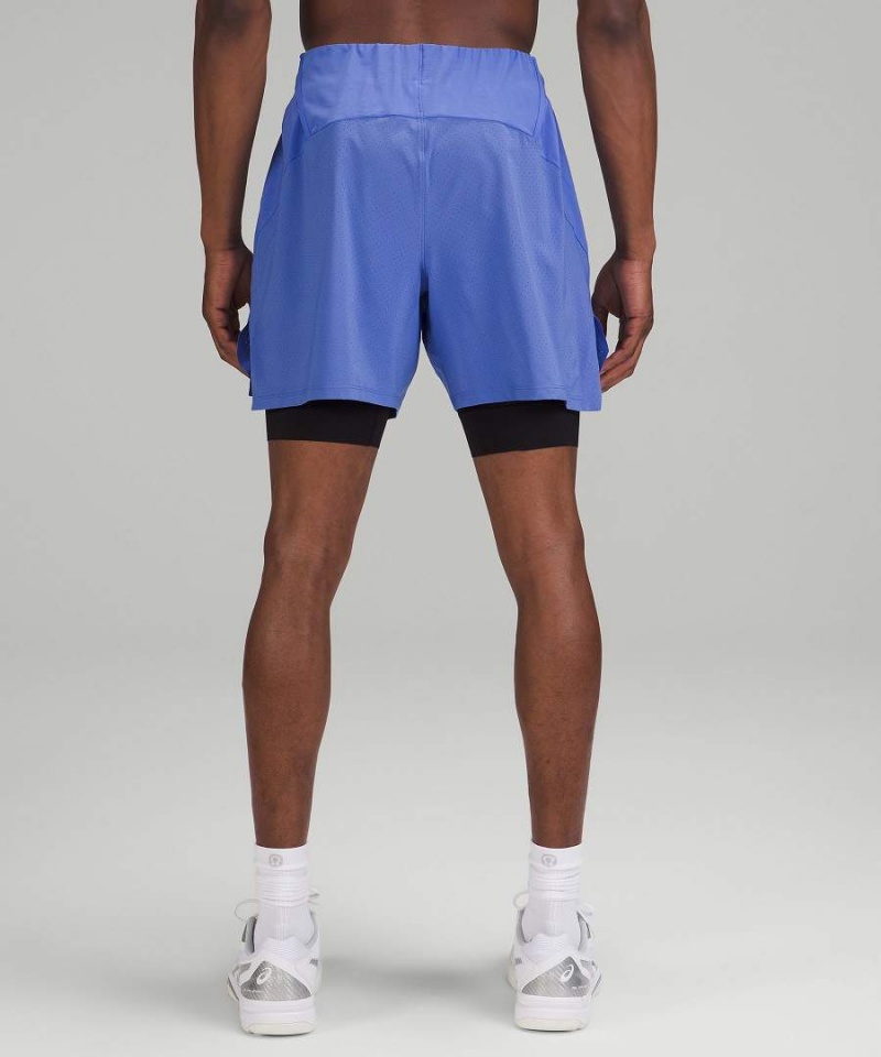 Short Lululemon Vented Tenis Hombre Indigo Chile | 047CMQKVN