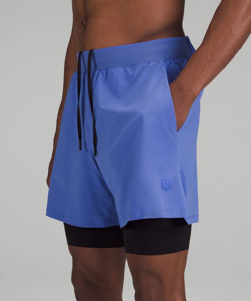 Short Lululemon Vented Tenis Hombre Indigo Chile | 047CMQKVN