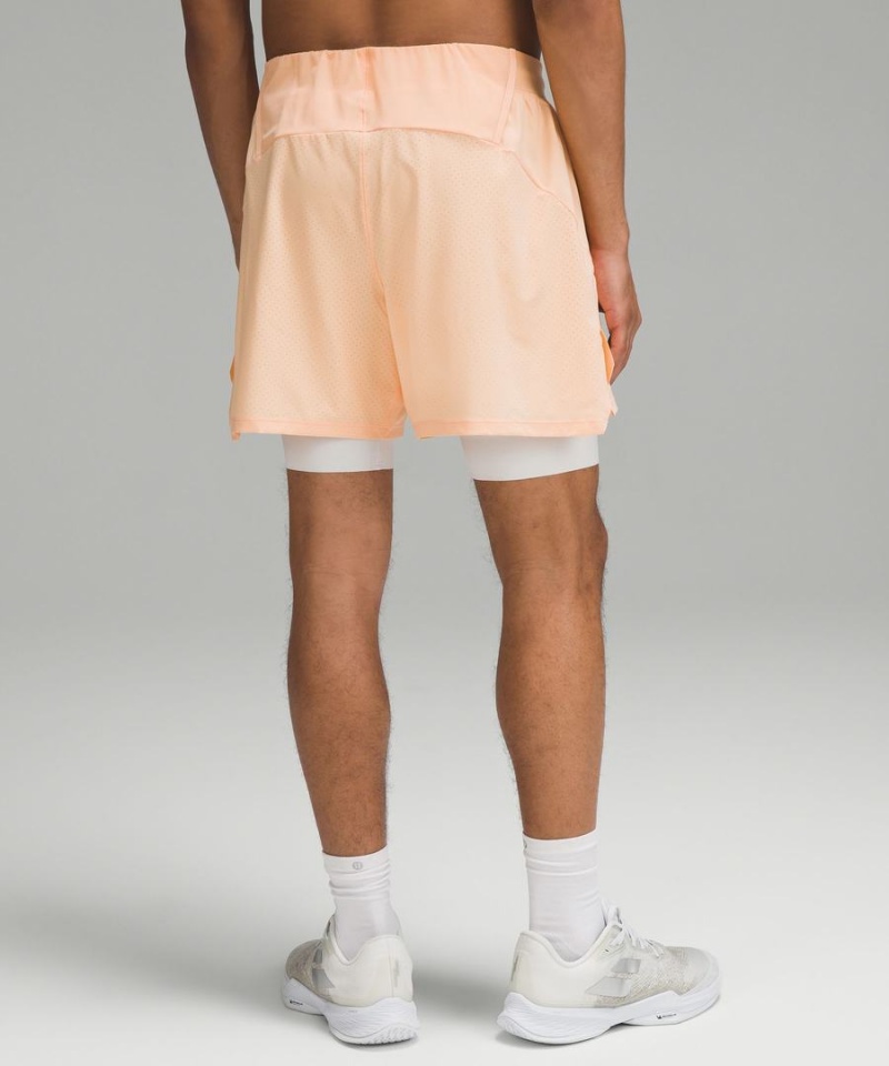 Short Lululemon Vented Tenis Hombre Naranjas Rosas Chile | 139JKPVBA