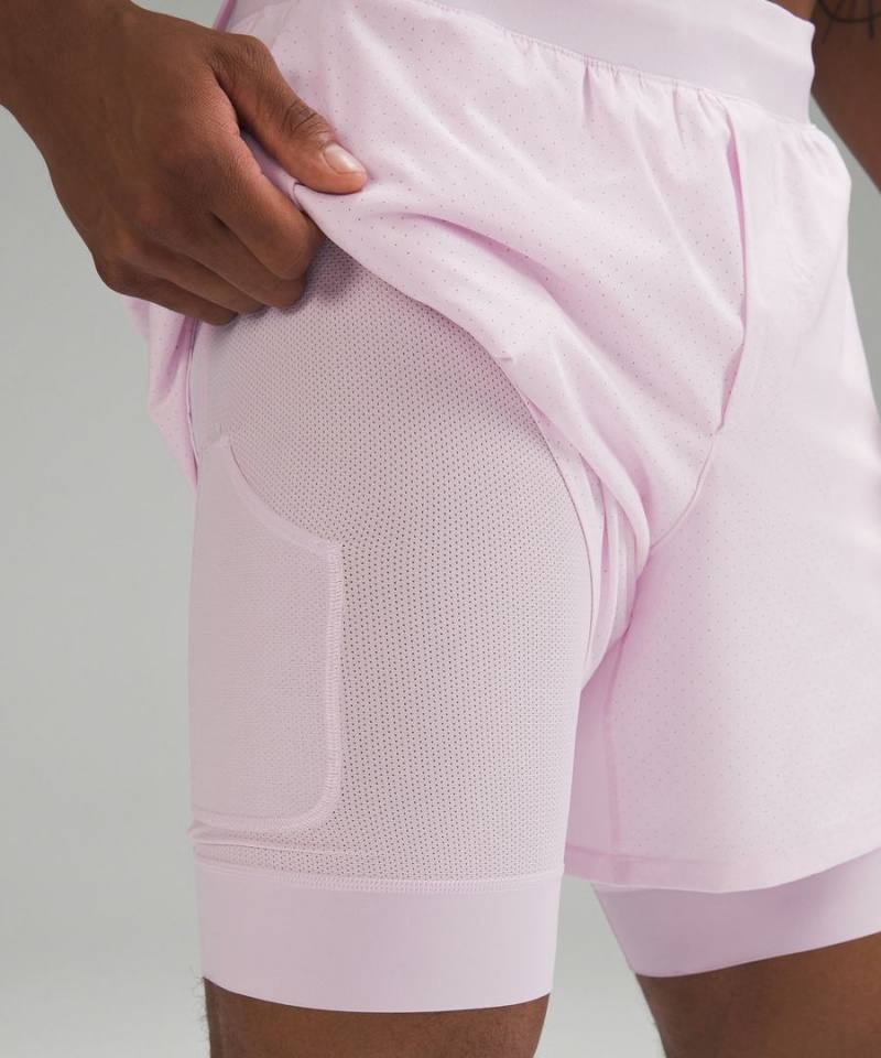 Short Lululemon Vented Tenis Hombre Rosas Chile | 173ZKXBGP