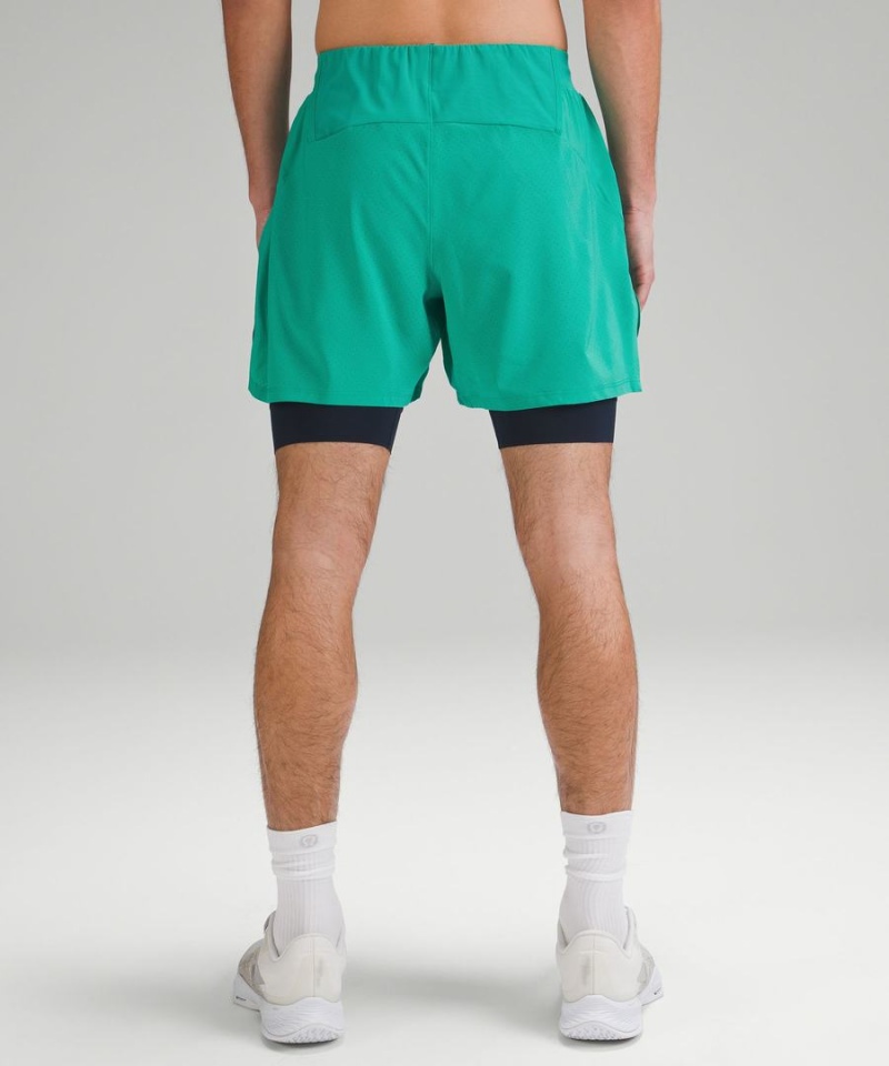 Short Lululemon Vented Tenis Hombre Verde Chile | 654FRZWHN
